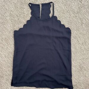 LOFT Scalloped Grey Women's Top